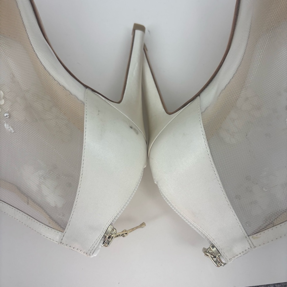 Ivory Floral Heeled Boots - Bella Belle - Picture 6 of 11